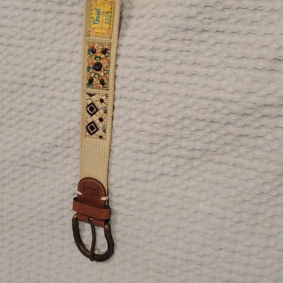 Fossil Patchwork Web Belt Size M - Picture 3 of 5